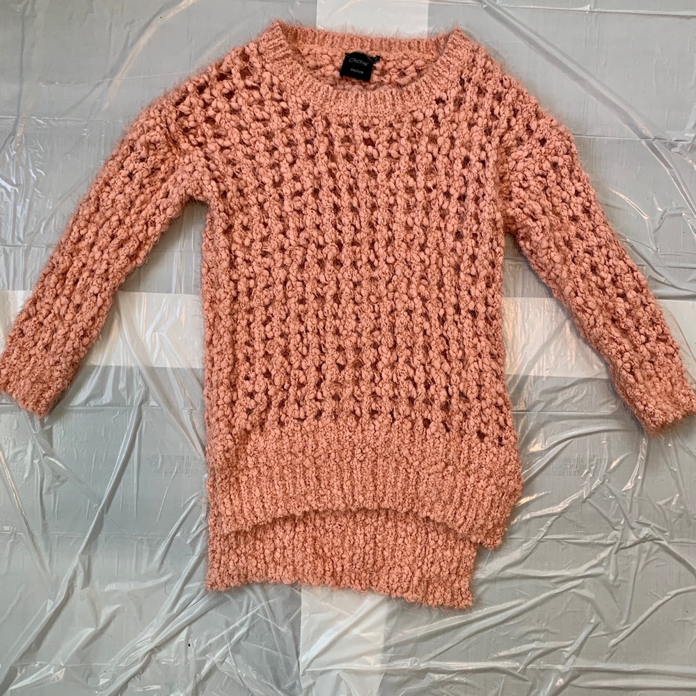 Pink knitted super soft sweater